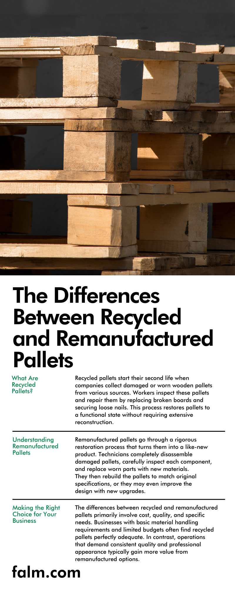 The Differences Between Recycled and Remanufactured Pallets